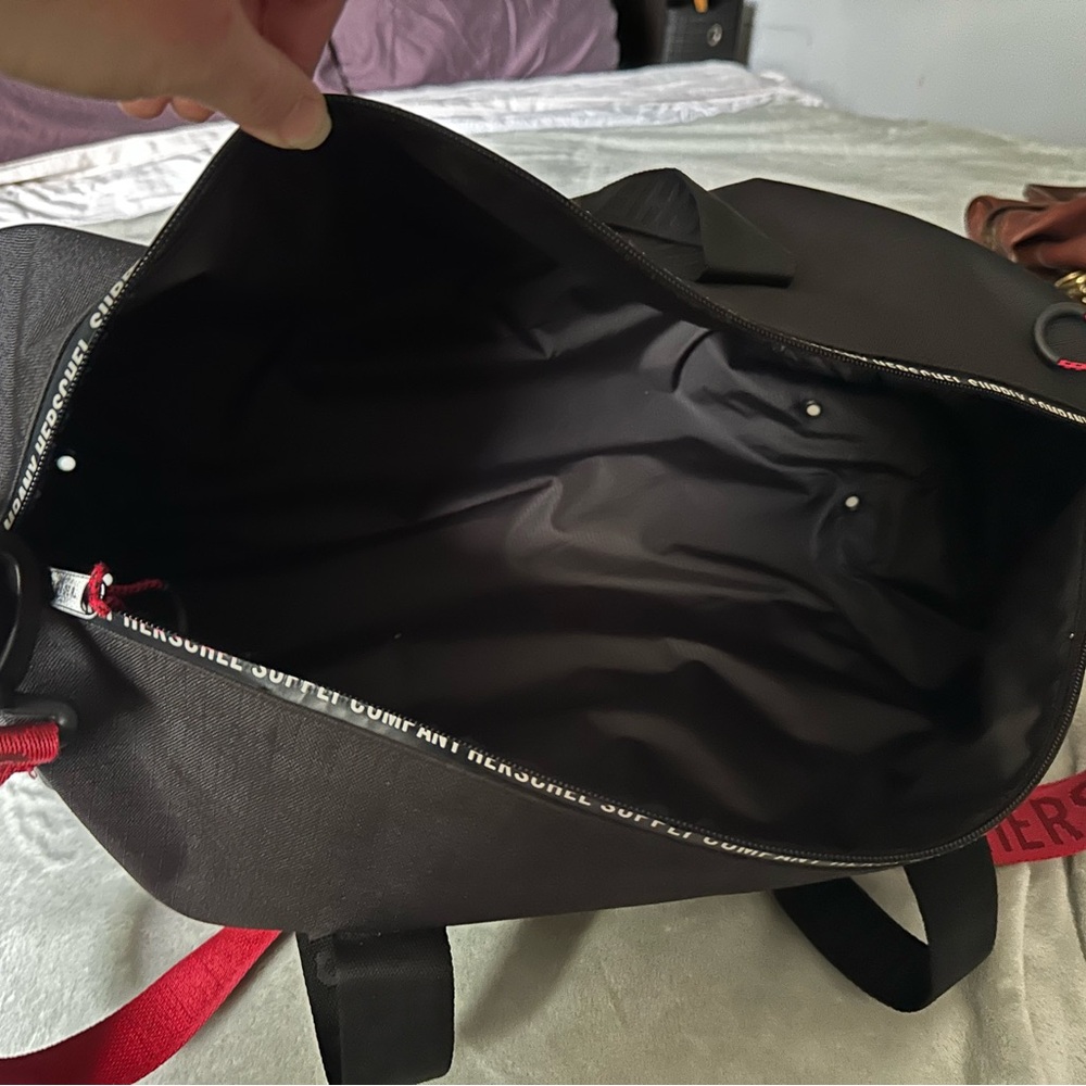 Herschel Supply Company Duffel Bag Black and Red with Spacious Design